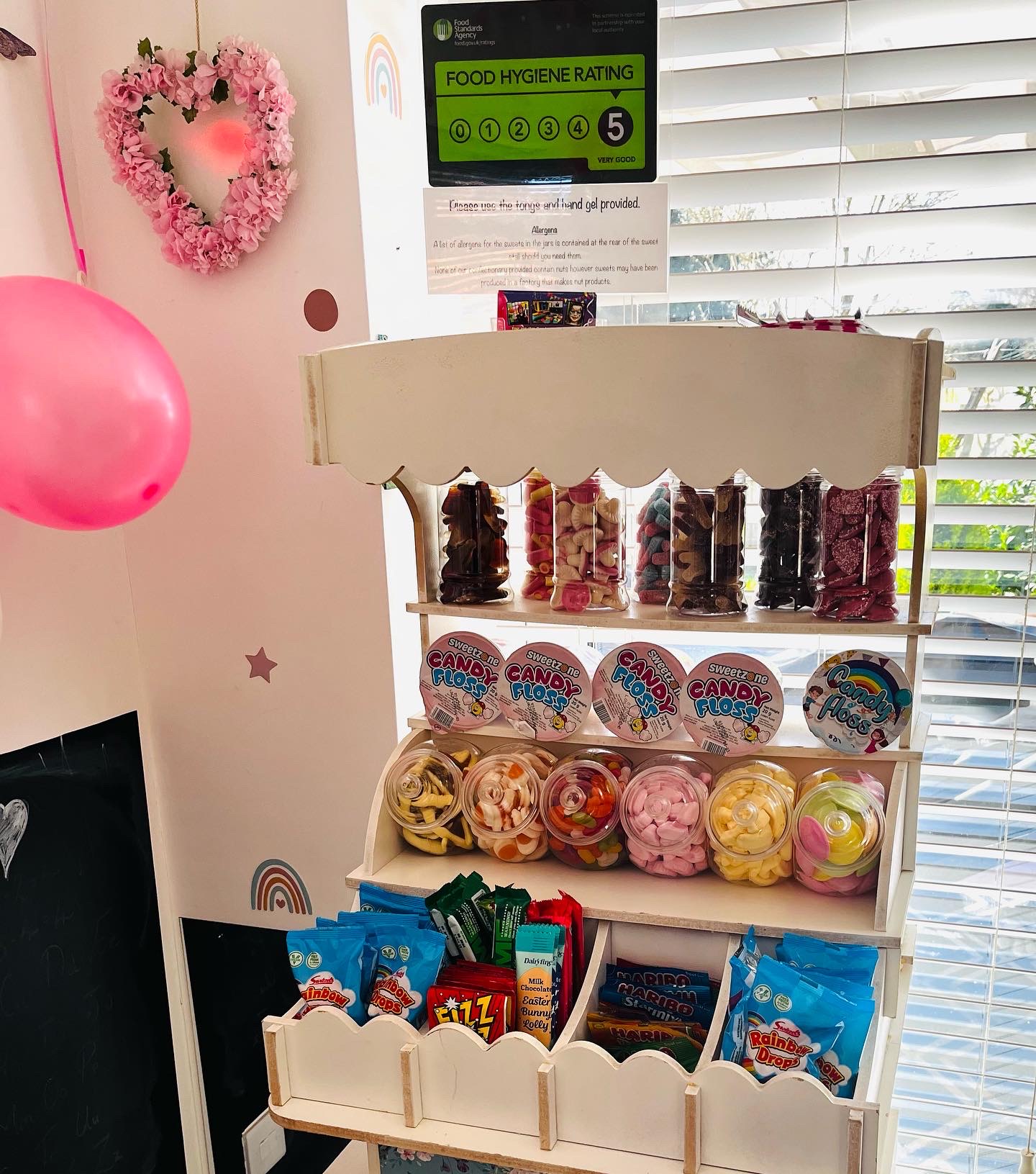 Sweet cart filled with sweets at a party in Telford