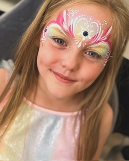 Girl with face painted in Codsall