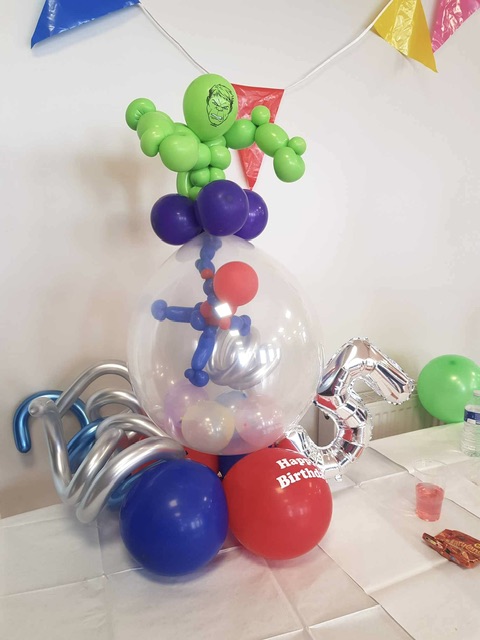 Superhero balloon decoration in telford