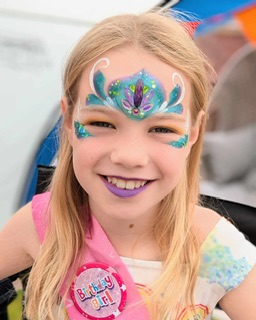 girl with face painted in Shifnal