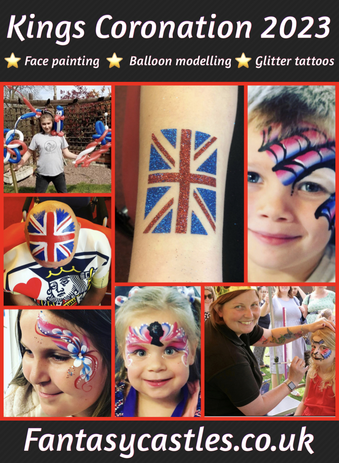children with their faces painted for the Kings Coronation. 