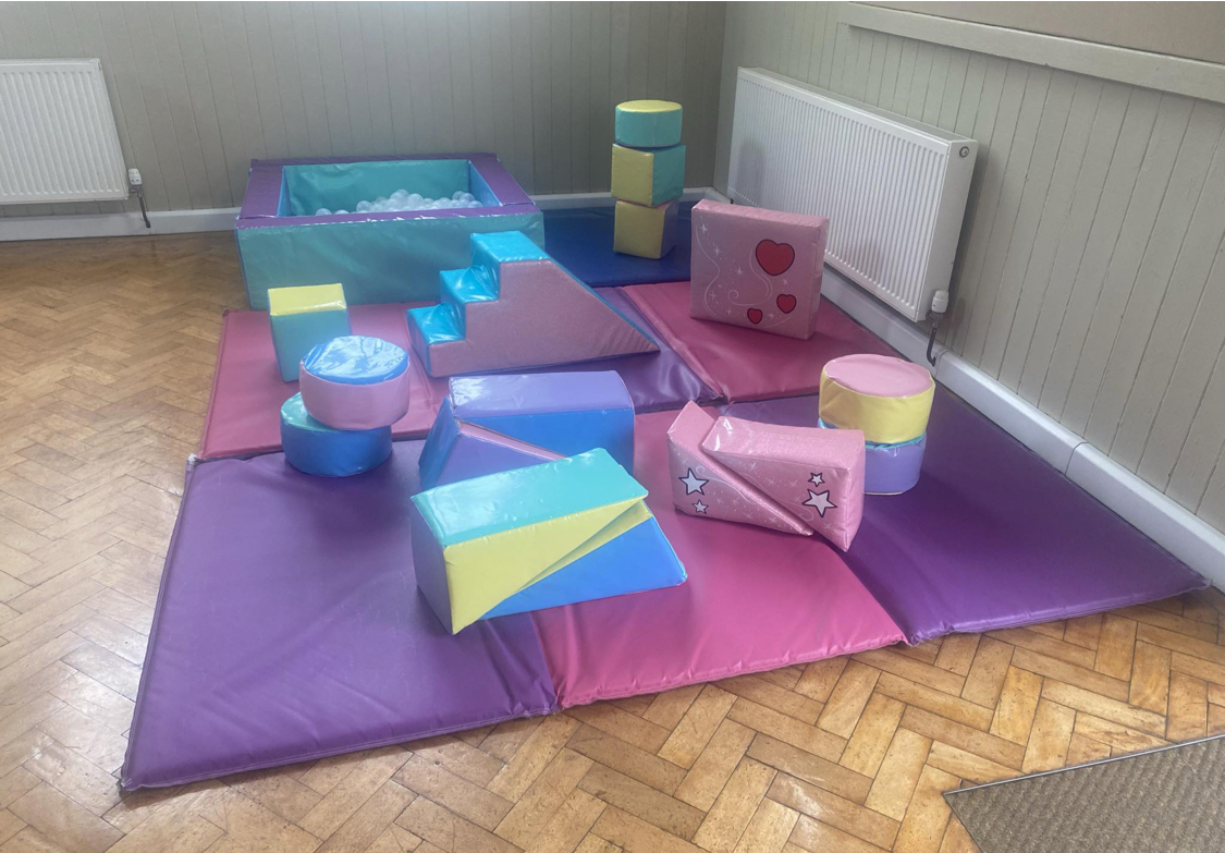 Pastel soft play on hire for a first birthday party in Telford