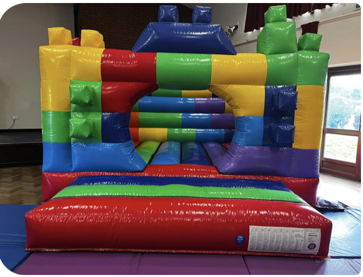 Lego bouncy castle at a party in Telford